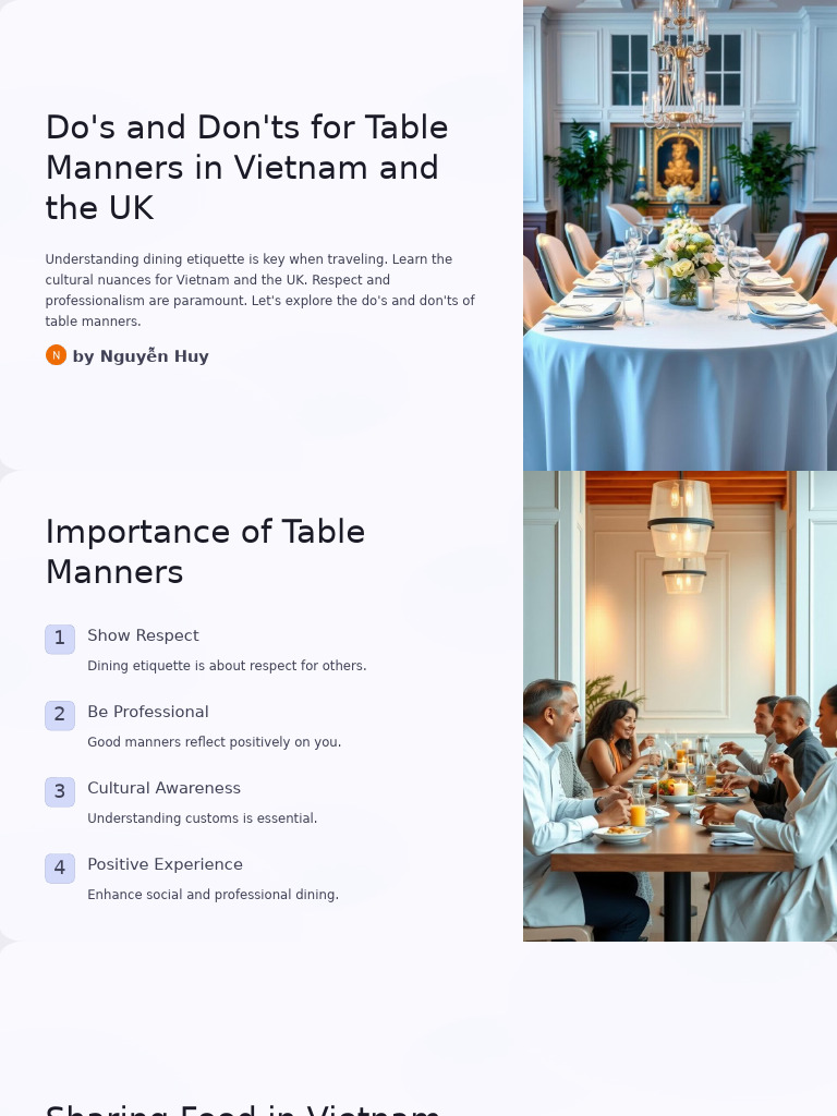 Table Manners: Vietnam vs. UK Guide | PDF