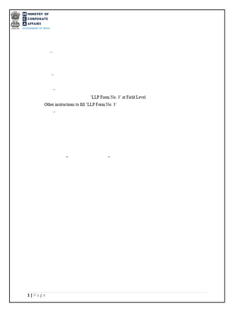 LLP Form No. 3 Instruction Kit | PDF | Limited Liability Partnership