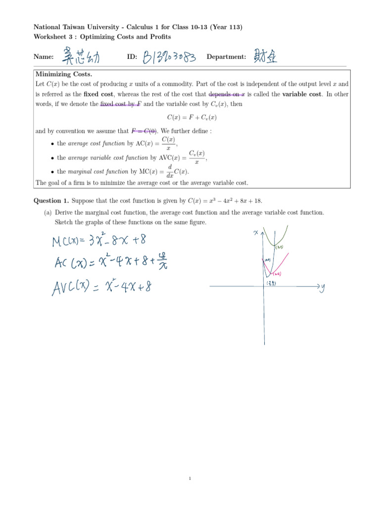 Cost and Profit Optimization in Calculus | PDF | Marginal Cost | Profit ...