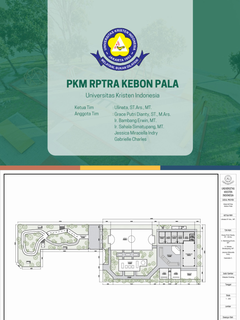 Rancangan Arsitektur Renovasi RPTRA Kebon Pala | PDF