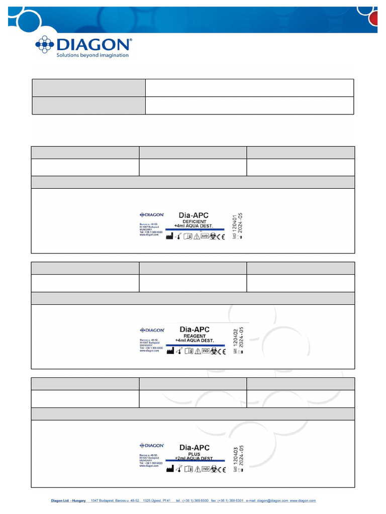 Dia-APC-R Clot Label Approval Details | PDF
