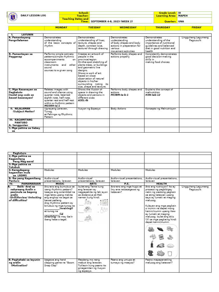 MAPEH W2 | PDF