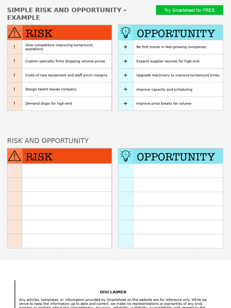 IC Simple Risk and Opportunity Example 12057 - PowerPoint | PDF