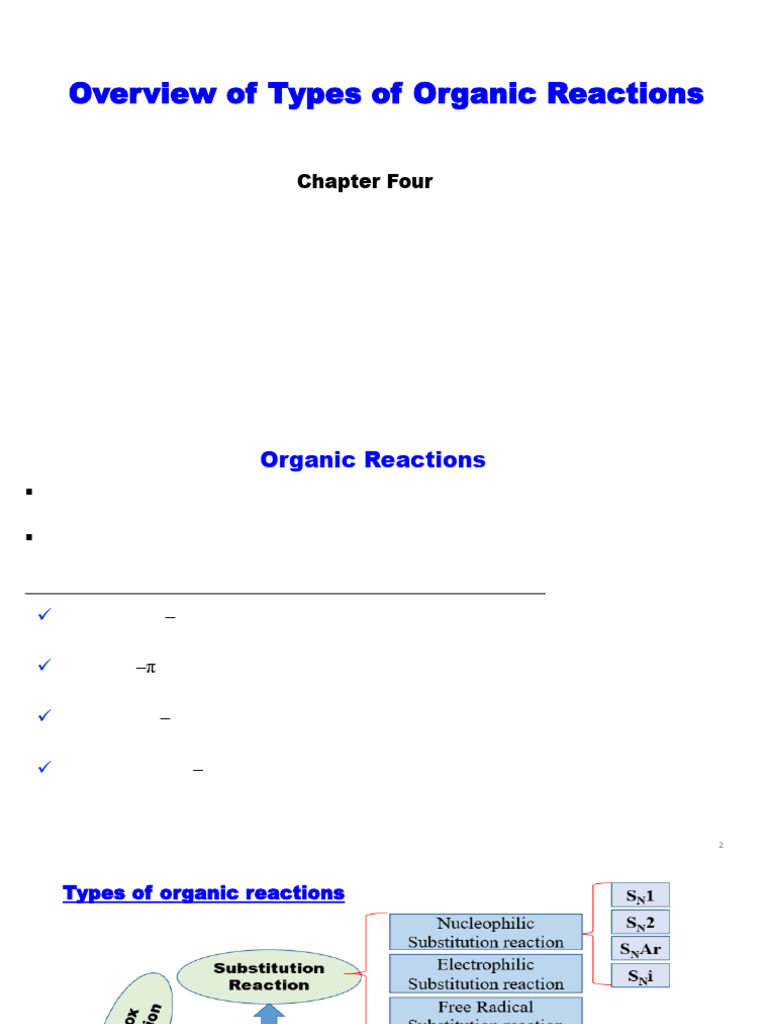 Types of Organic Reactions Explained | PDF | Chemical Reactions | Alkene