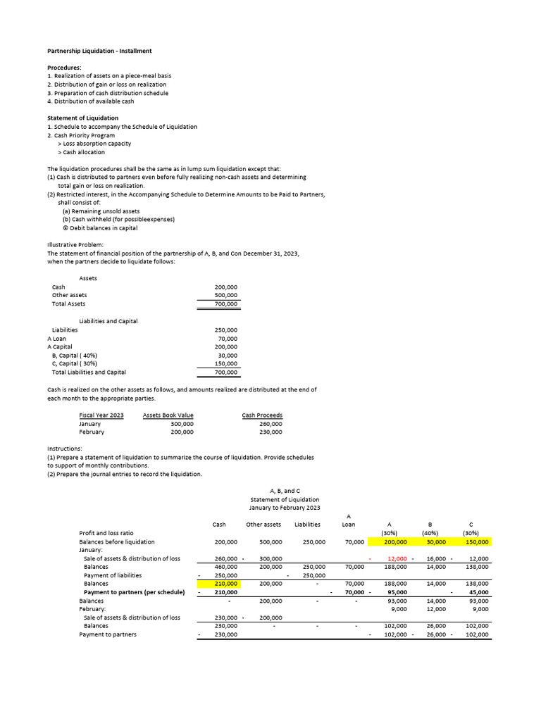 ASTLesson4installmentliquidationwithcashpriorityprogramSep2024 | PDF ...