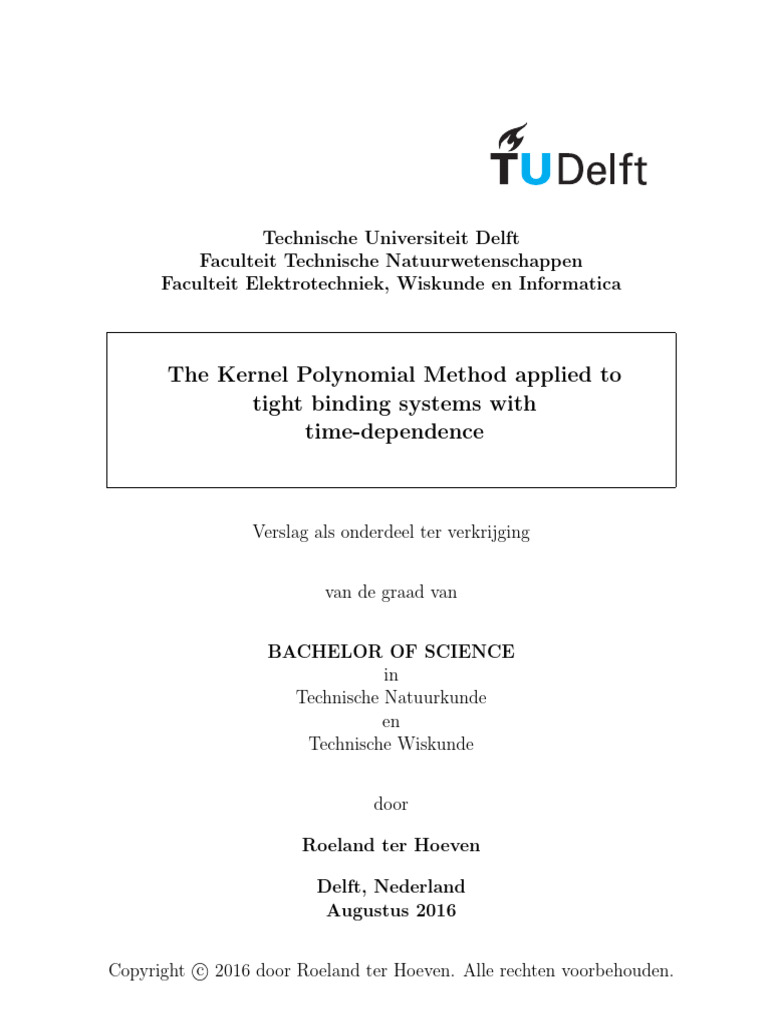 Kernel polynomial method | PDF | Mathematical Analysis | Mathematics
