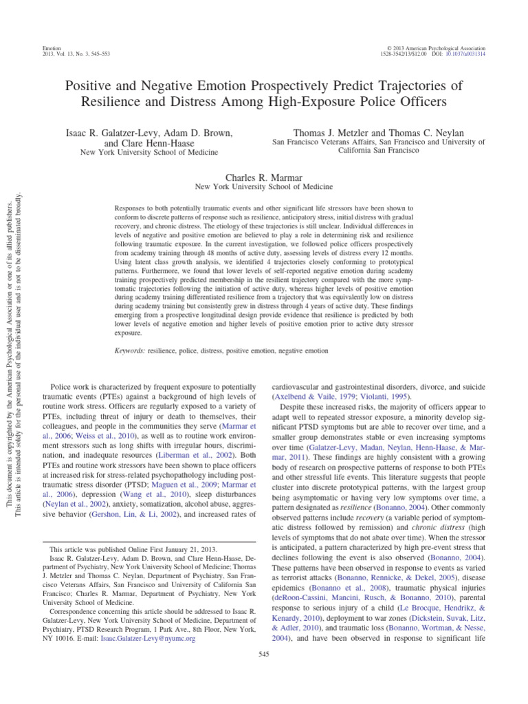 Positive and Negative Emotion Prospectively Predict Trajectories of ...