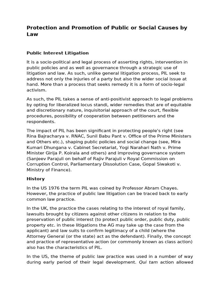 Lecture 32 - Protection and Promotion of Public or Social Causes by Law ...