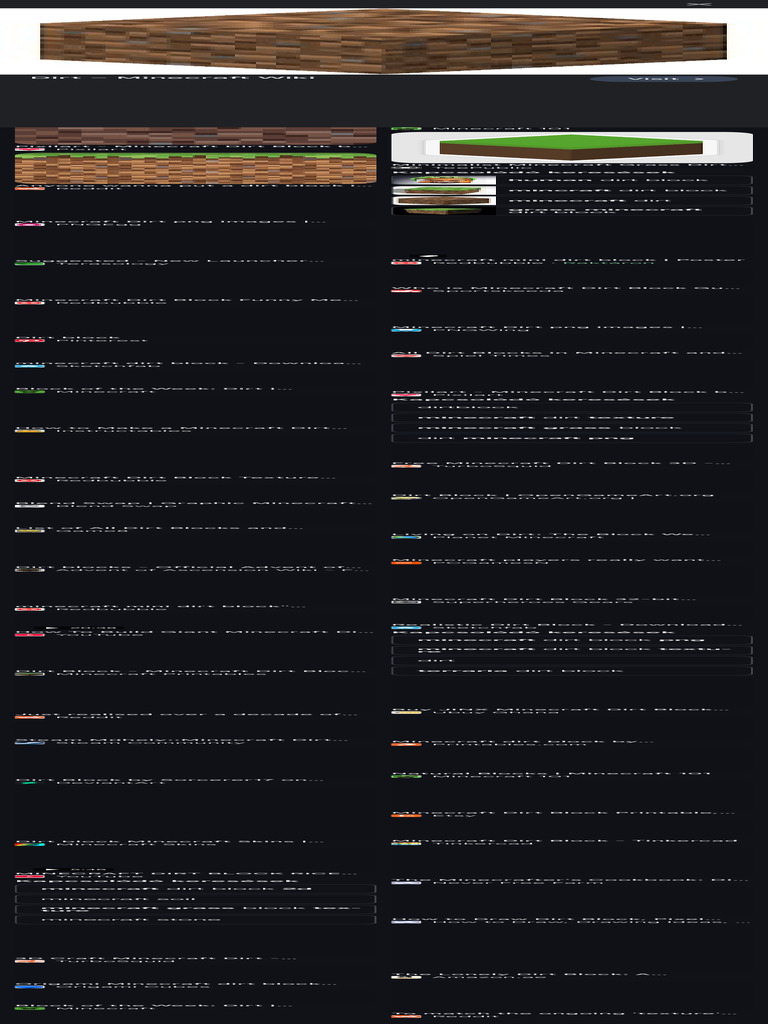 Minecraft Dirt Block Overview | PDF | Minecraft