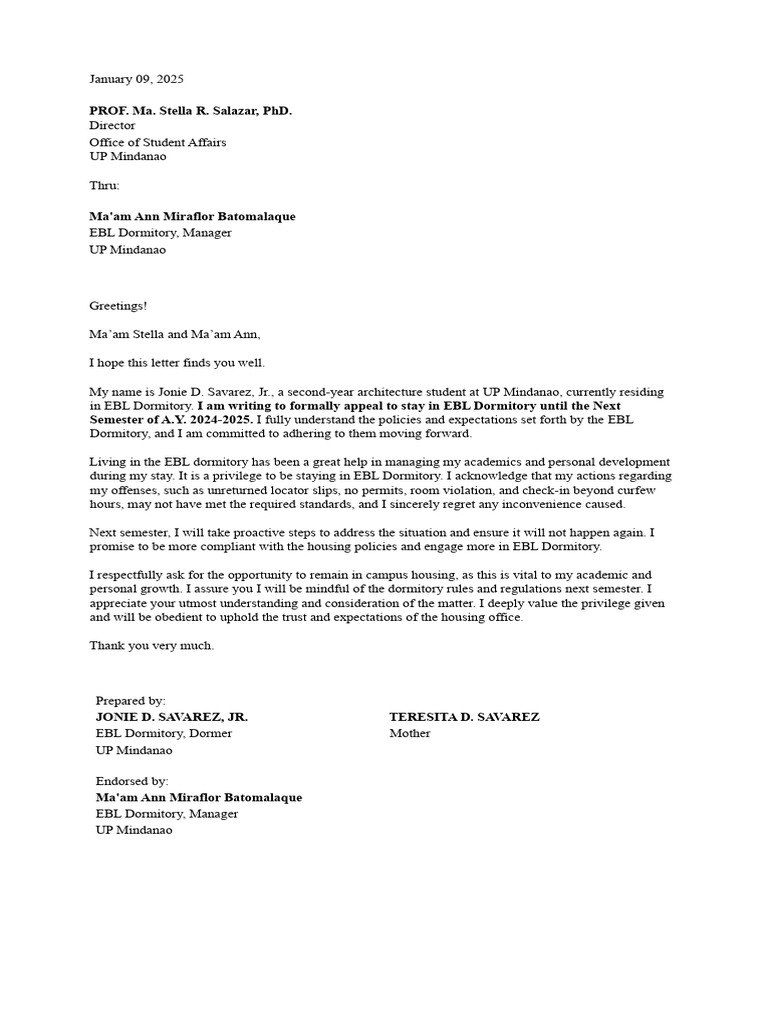 Letter 1 | PDF