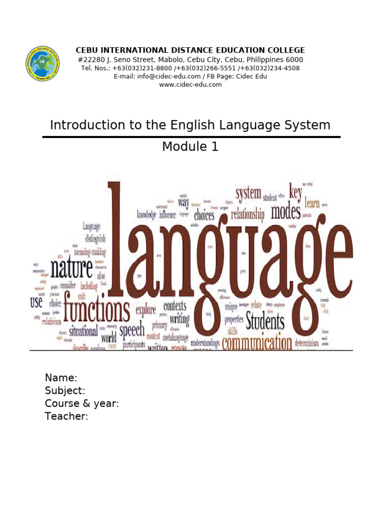 Introduction to English Language System | PDF