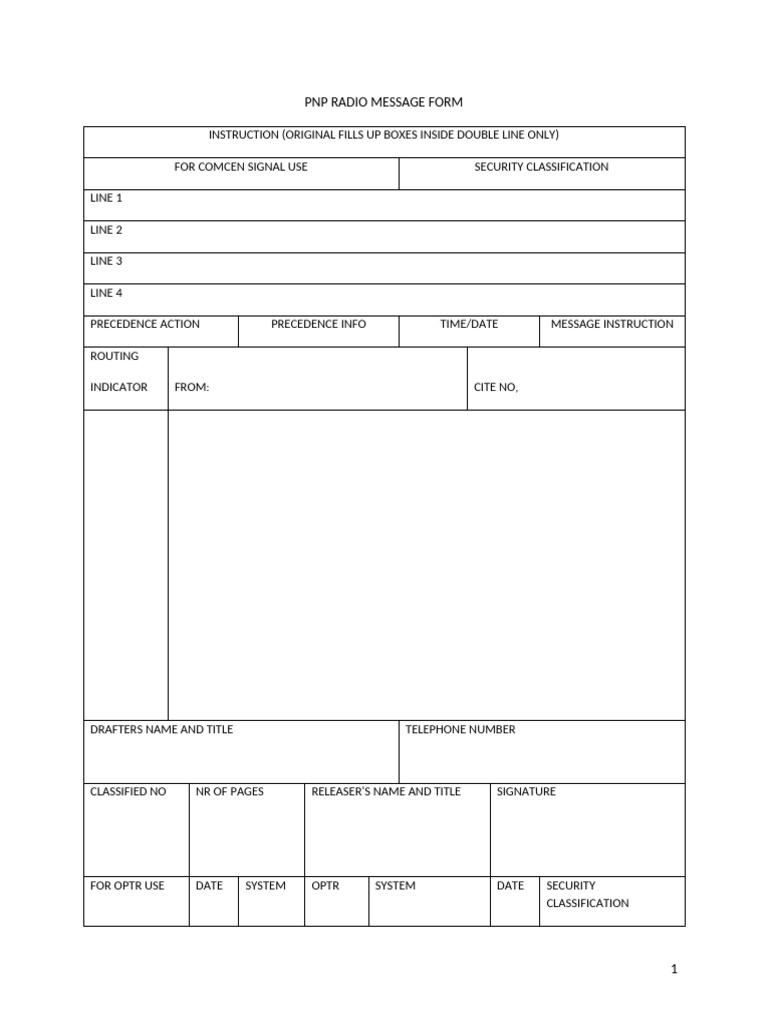 Radio Message Template | PDF