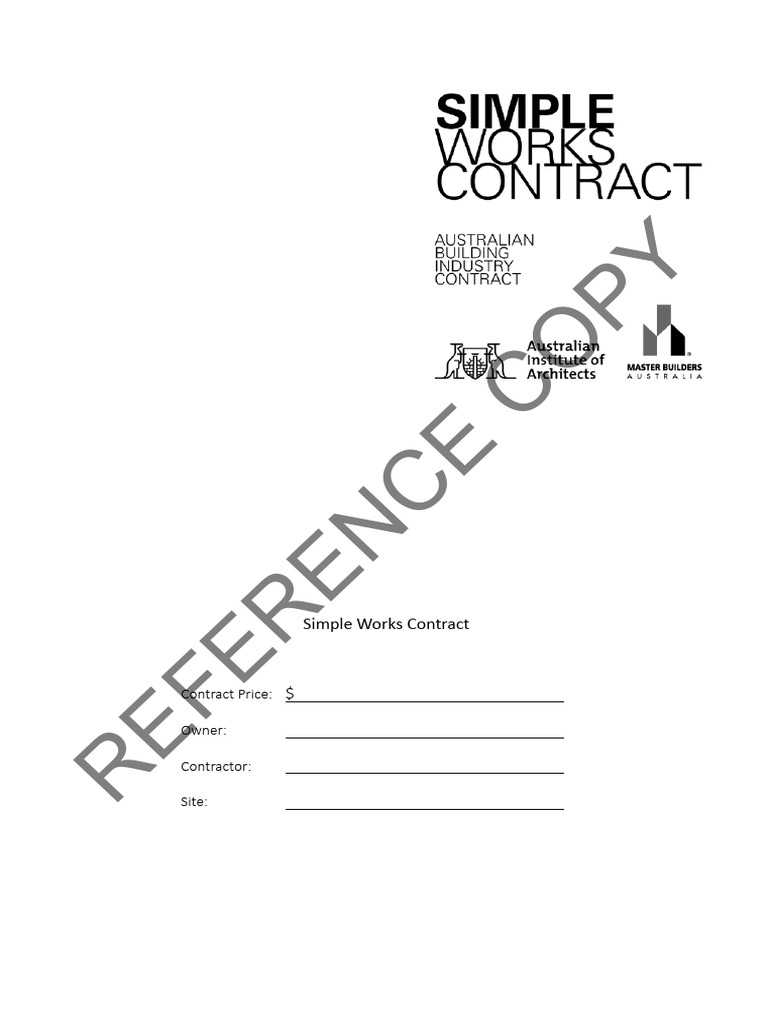 ABIC SW 2018 Simple Works Contract | PDF | Insurance | Private Law