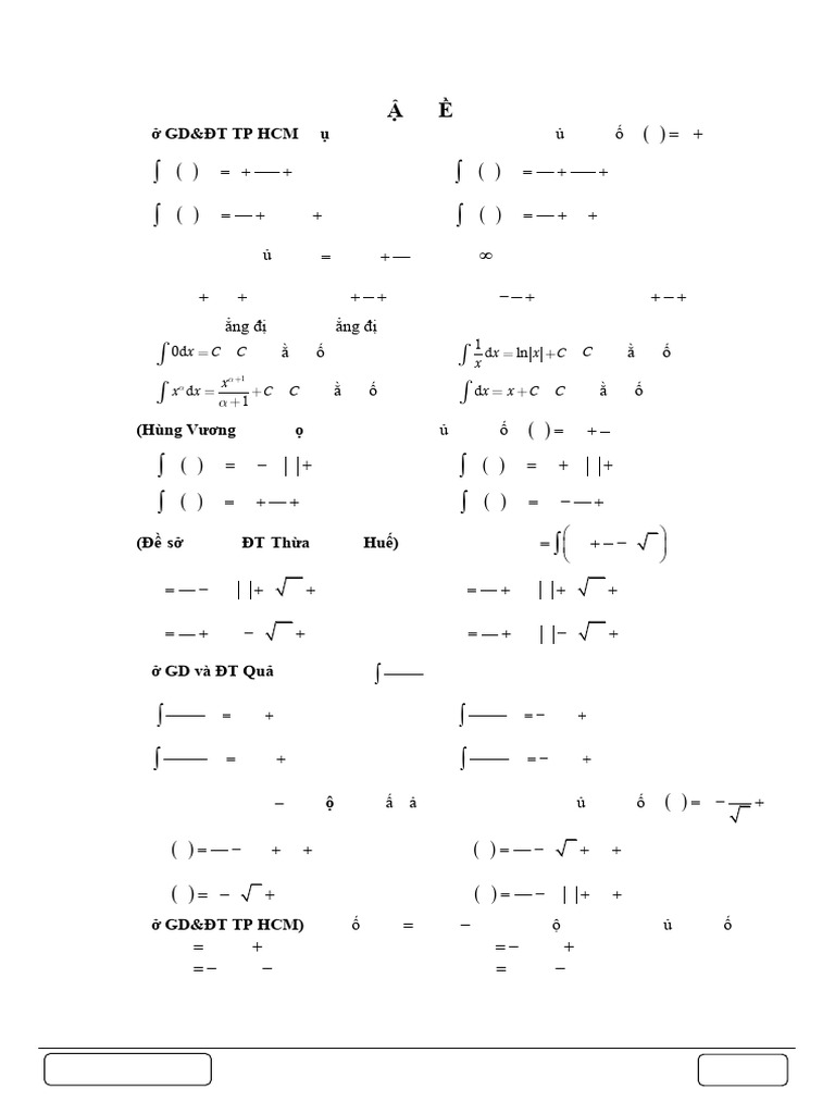 Nguyên Hàm 1 | PDF