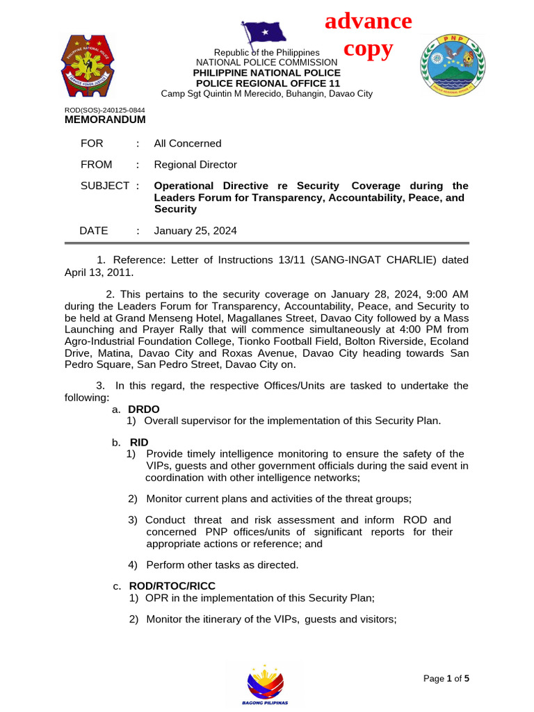 Operational Directive-FPRRD LEADERS FORUM For Transparency ...