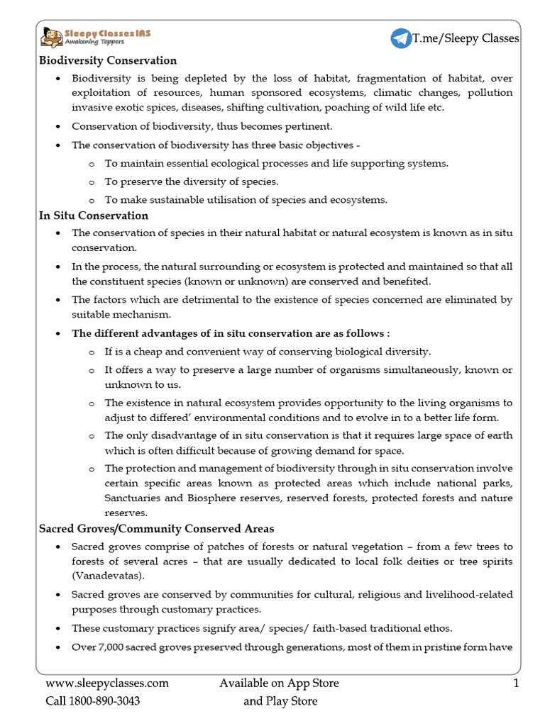 Biodiversity Conservation Strategies | PDF | Conservation Biology ...