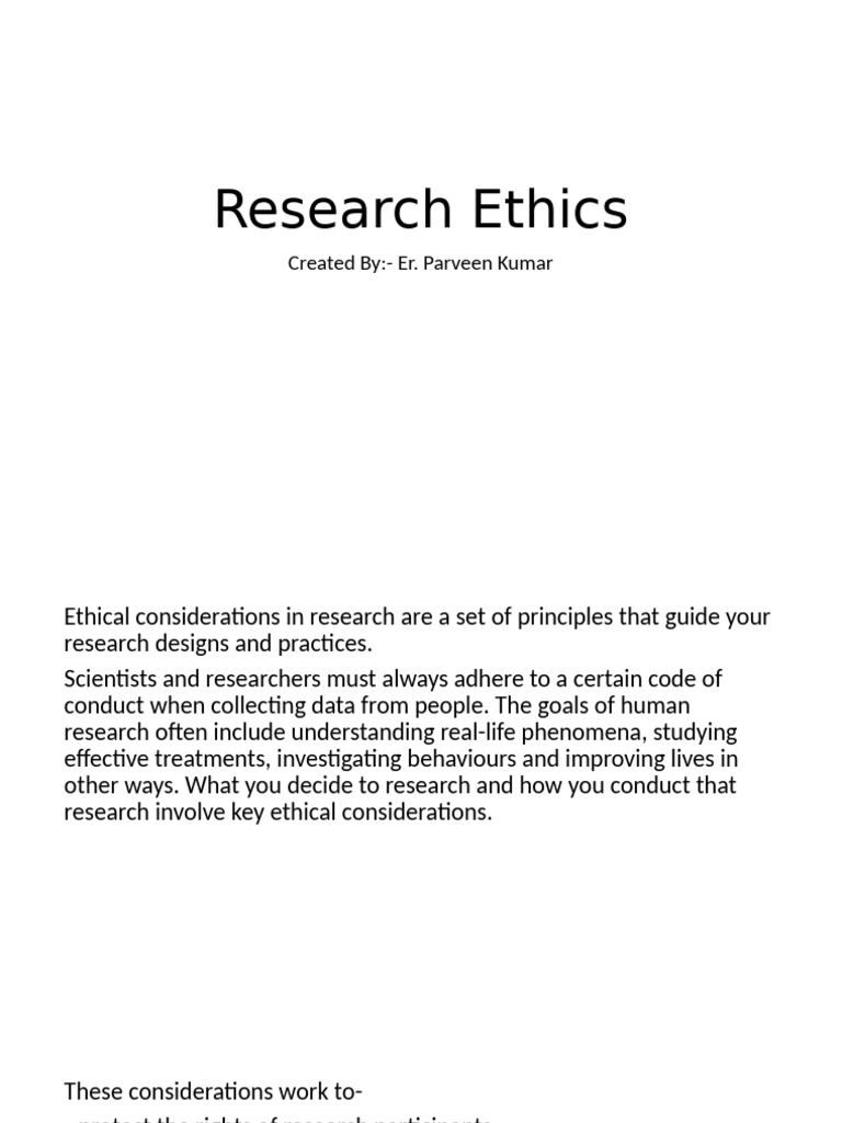 Essential Research Ethics Guidelines | PDF