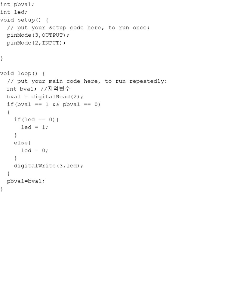 Arduino LED Toggle Code | PDF