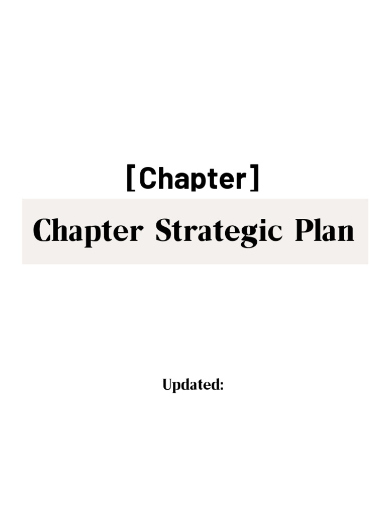 Chapter Strategic Planning Guide | PDF | Goal | Swot Analysis