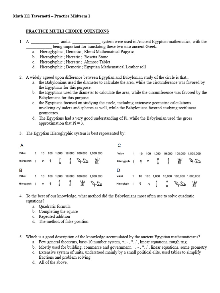 Ancient Mathematics Practice Midterm | PDF | Axiom | Euclid