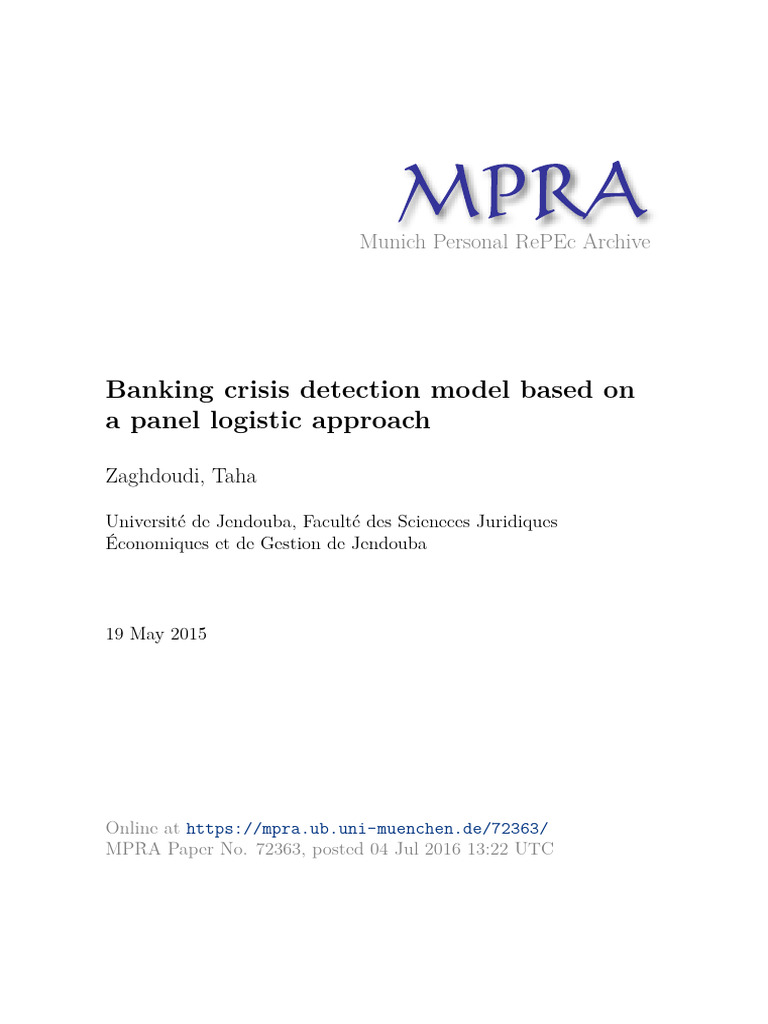 MPRA - Paper - 72363 Model Econometrik Important FR | PDF
