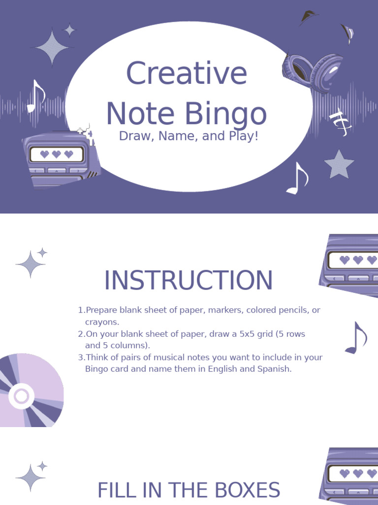 Creative Note Bingo | PDF | Games Of Chance
