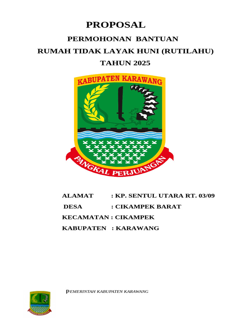 Permohonan RUTILAHU 2025 Karawang | PDF