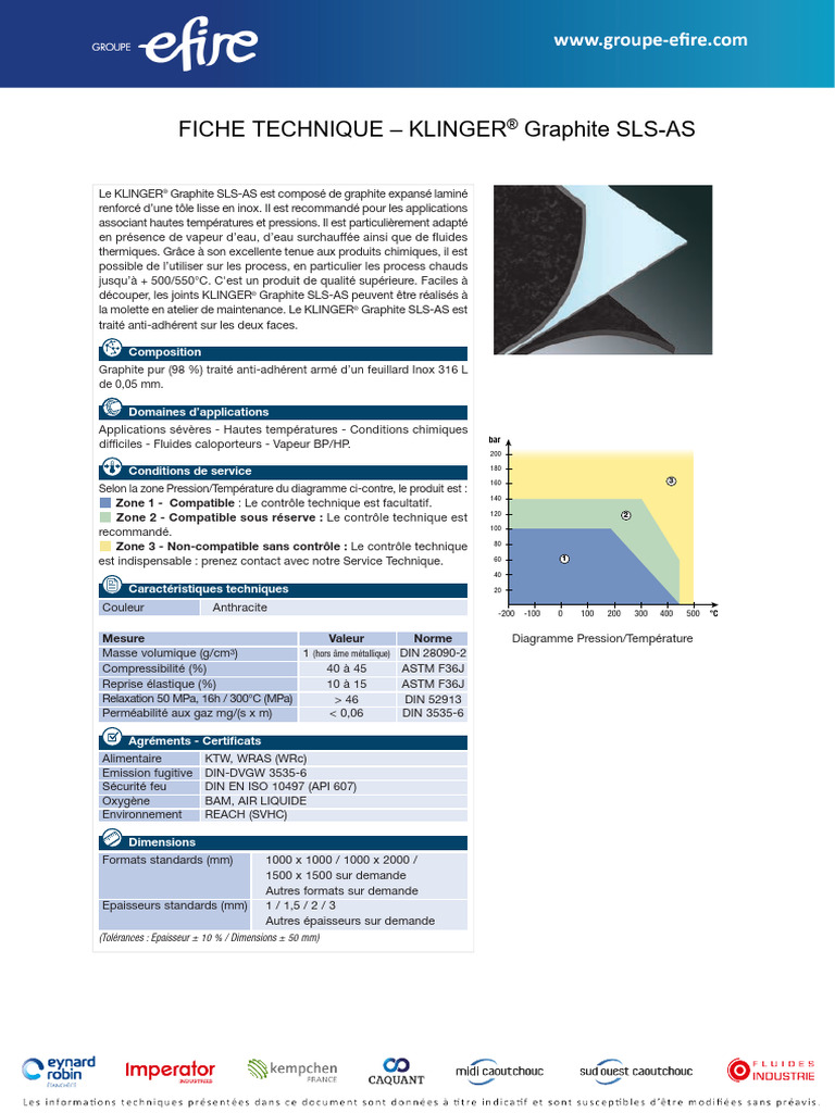 Fiche technique du joint Klingerite SLS-AS | PDF | Acier inoxydable ...