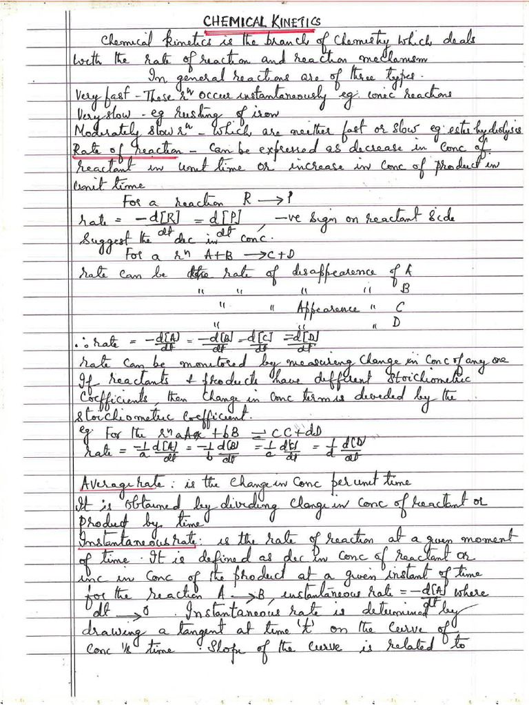 Kinetics Notes | PDF