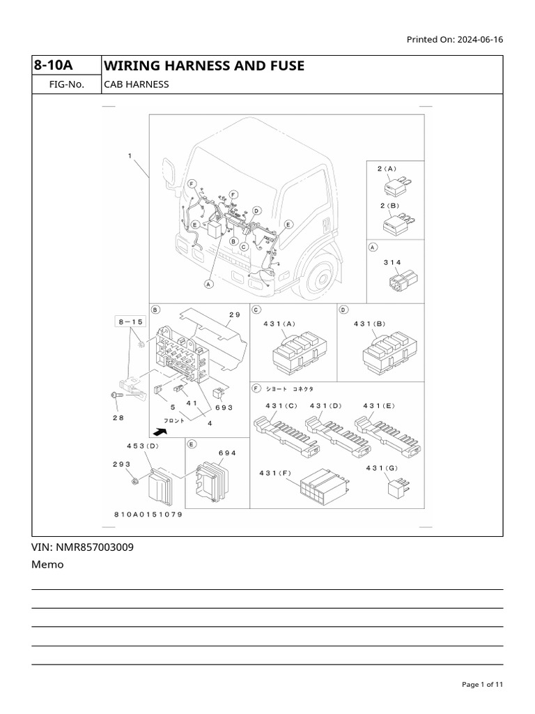 Wiring Harness and Fuse Details | PDF | Fuse (Electrical) | Electrical ...