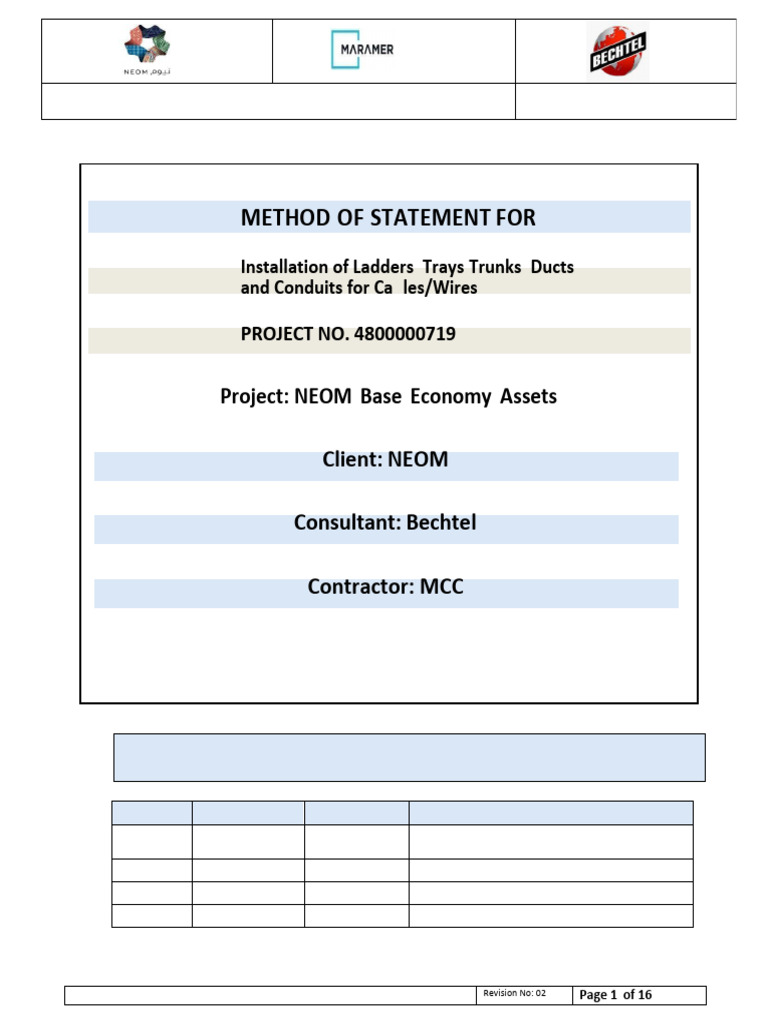 Method Statement for Conduit Installation | PDF | Quality Assurance ...