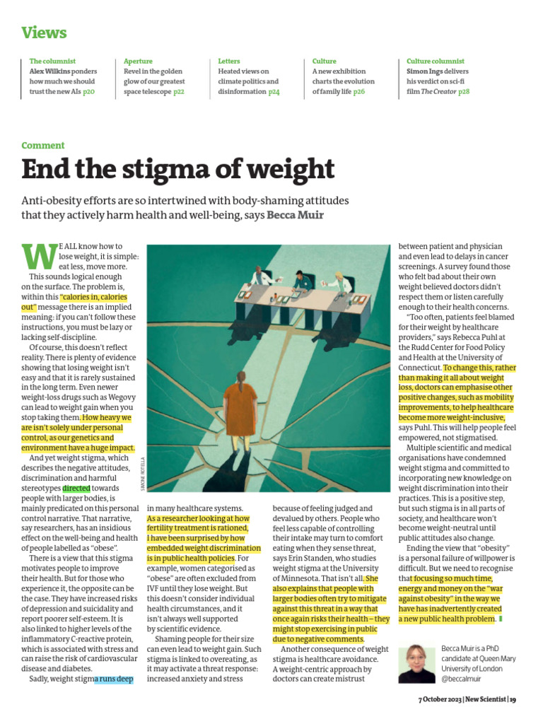 End The Stigma of Weight | PDF | Obesity | Social Stigma