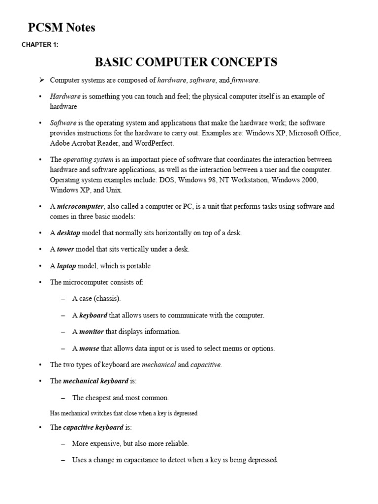L1 Basic Computer Concept and Power Supply | PDF | Power Supply | Rectifier