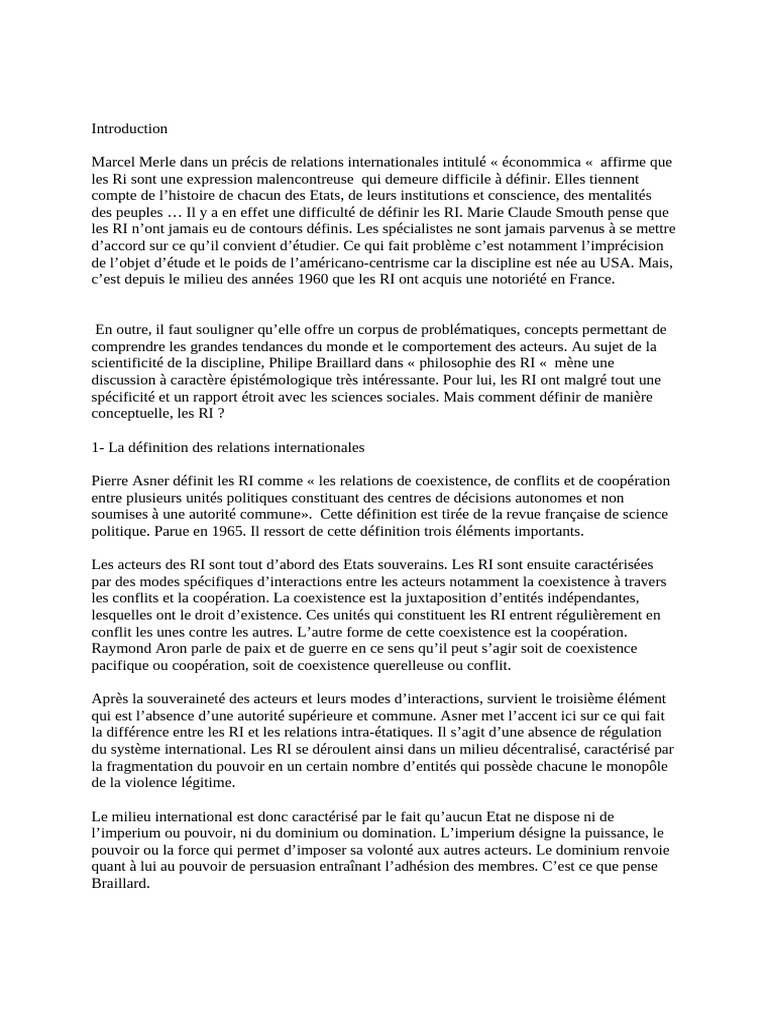 Relations Internationales-1 | PDF | État | Gouvernement