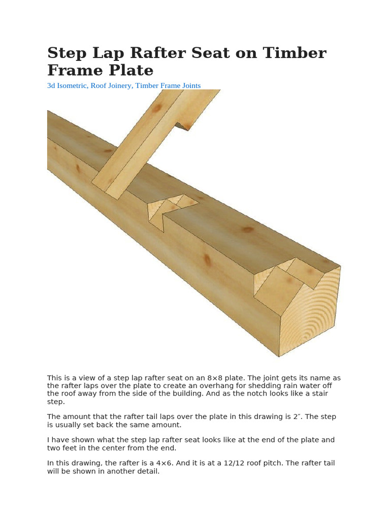 Step Lap Rafter Seat on Timber Frame Plate 2 | PDF