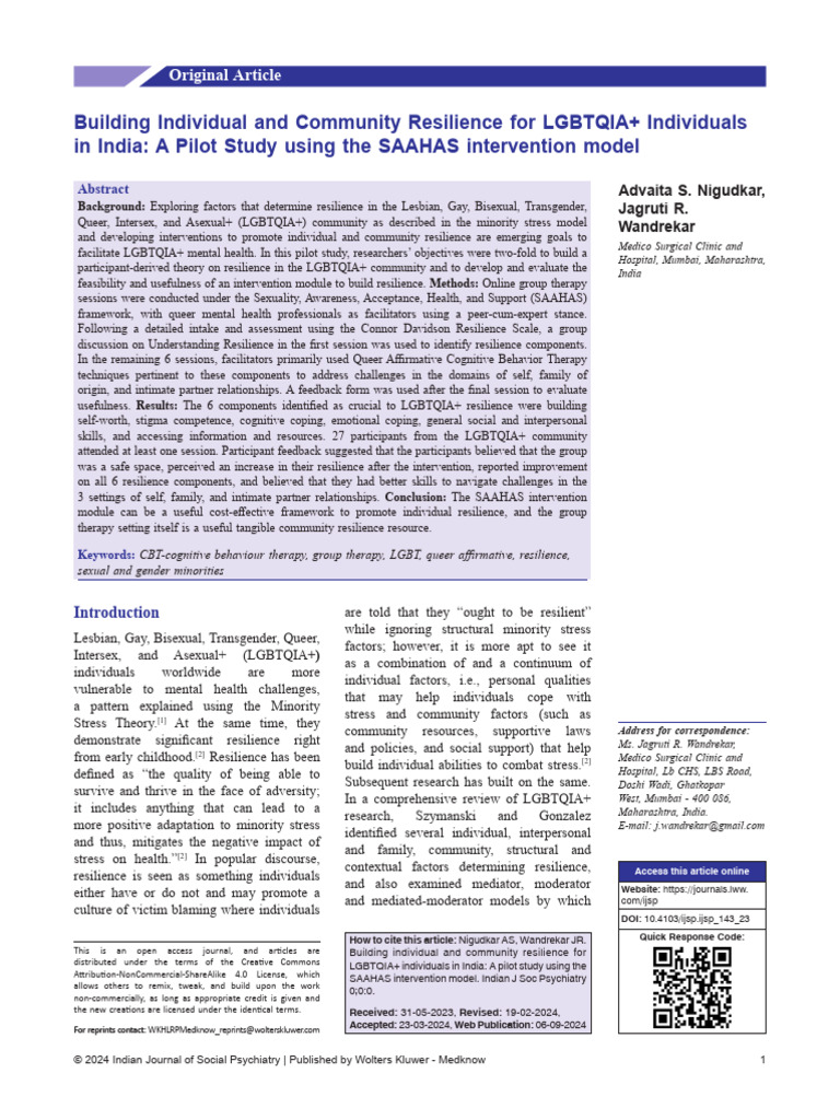 Building Individual and Community Resilience For.61 | PDF ...