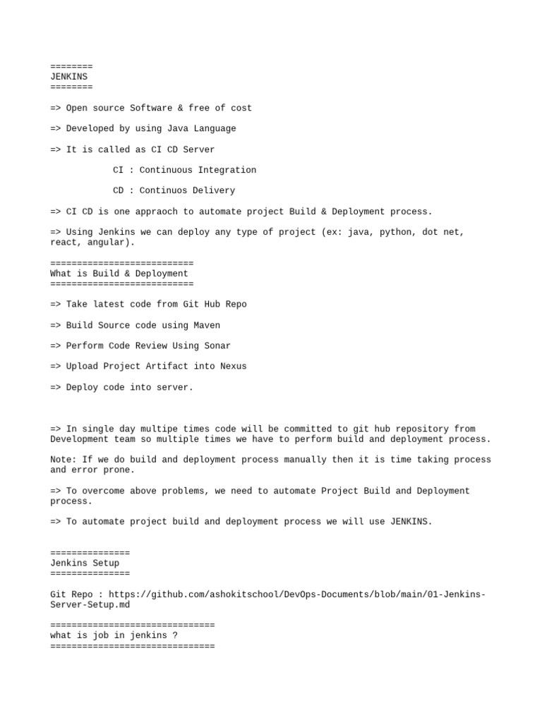 22 Jenkins Notes Pdf Parameter Computer Programming Secure Shell