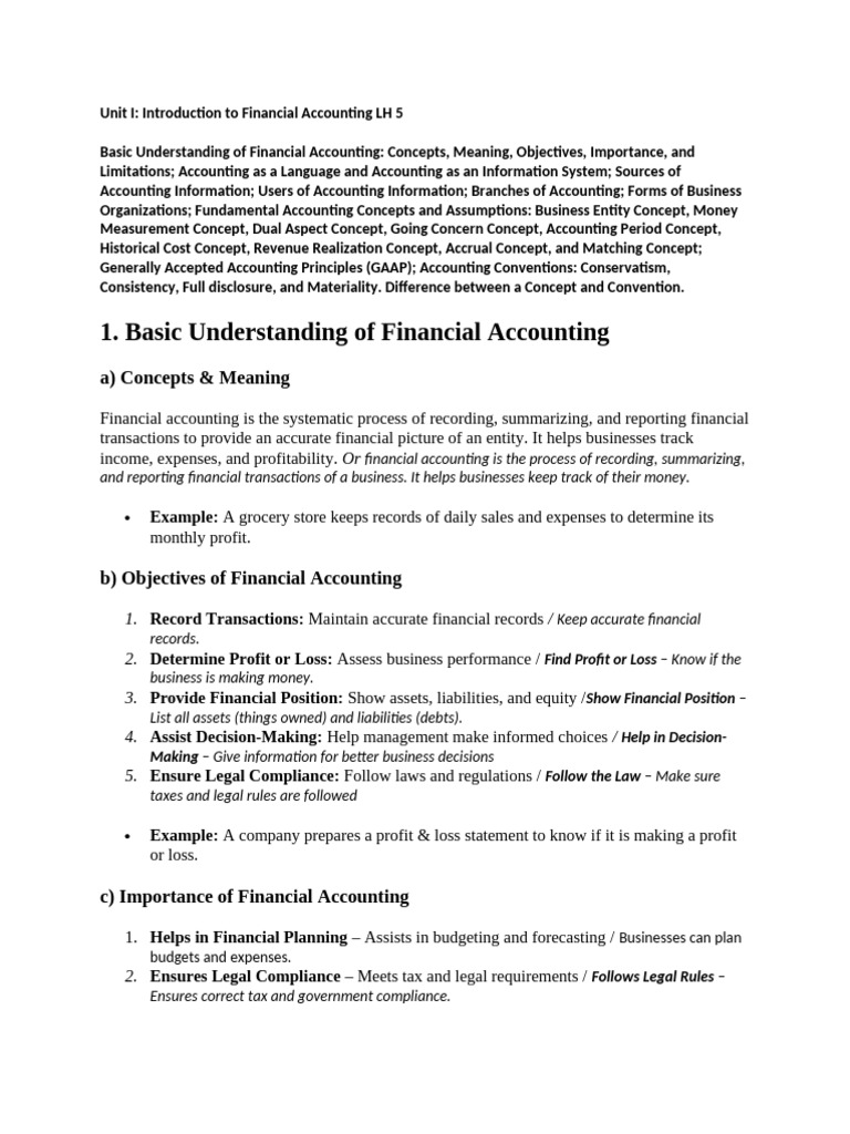 Financial Accounting Basics Explained | PDF | Debits And Credits ...