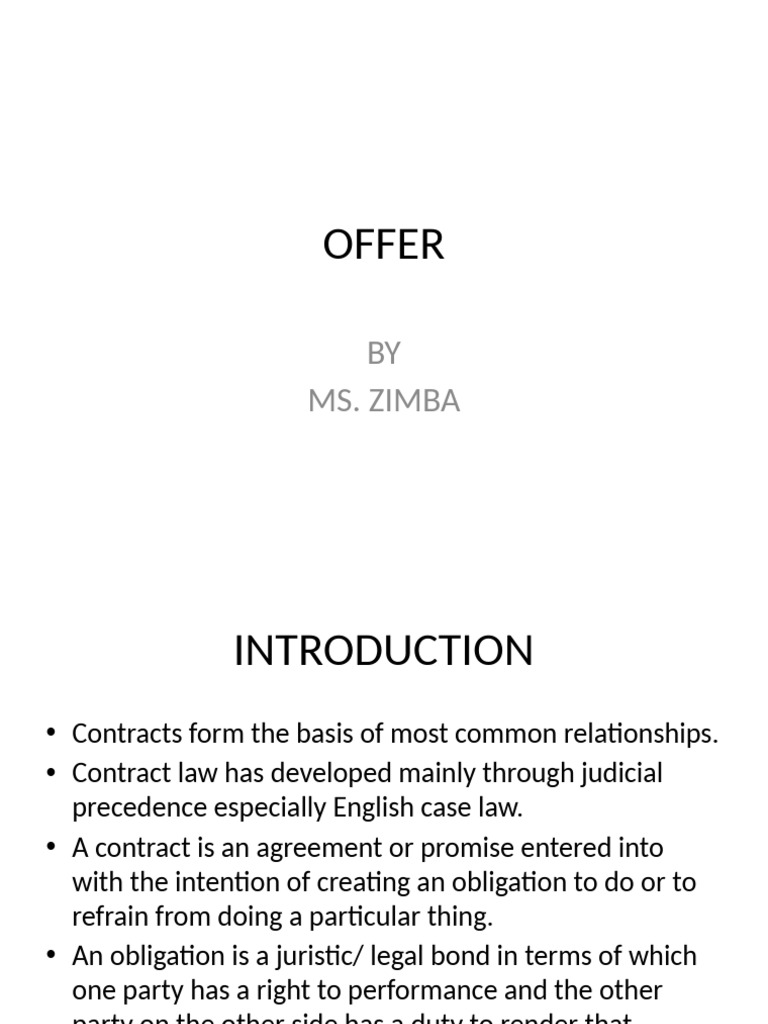 Understanding Contract Offers and Acceptance | PDF | Offer And ...