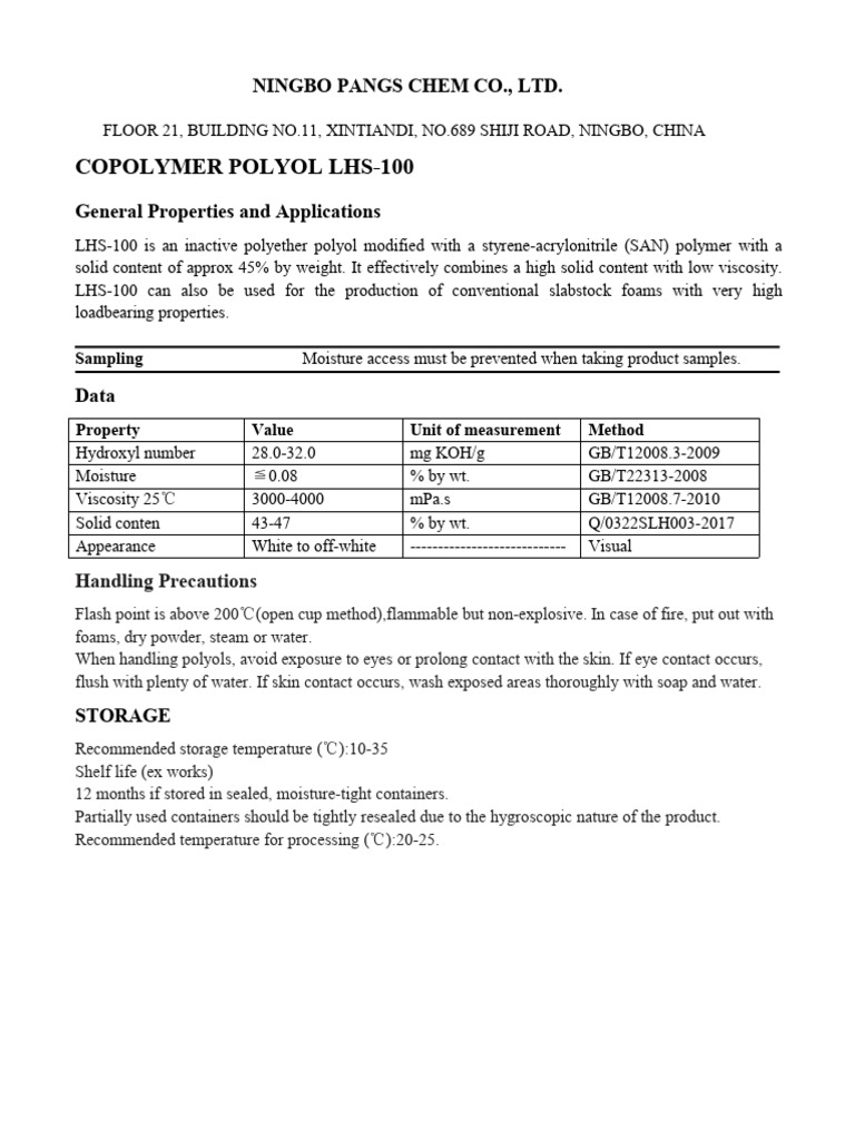 LHS-100 TDS | PDF