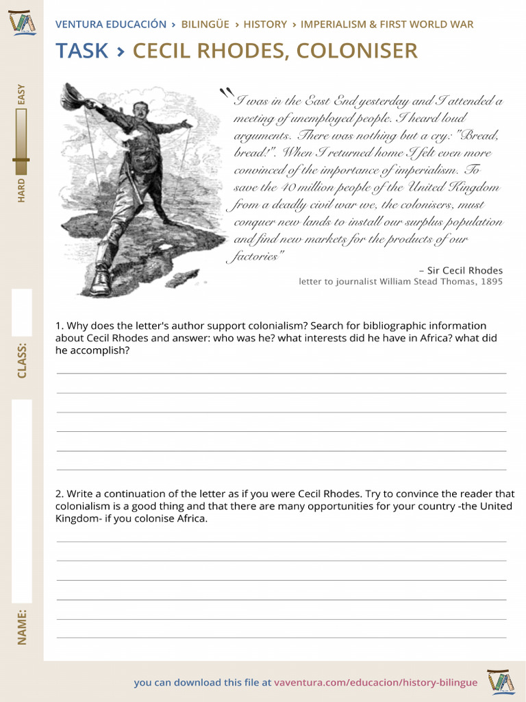 TASK HISTORY: Cecil Rhodes | PDF