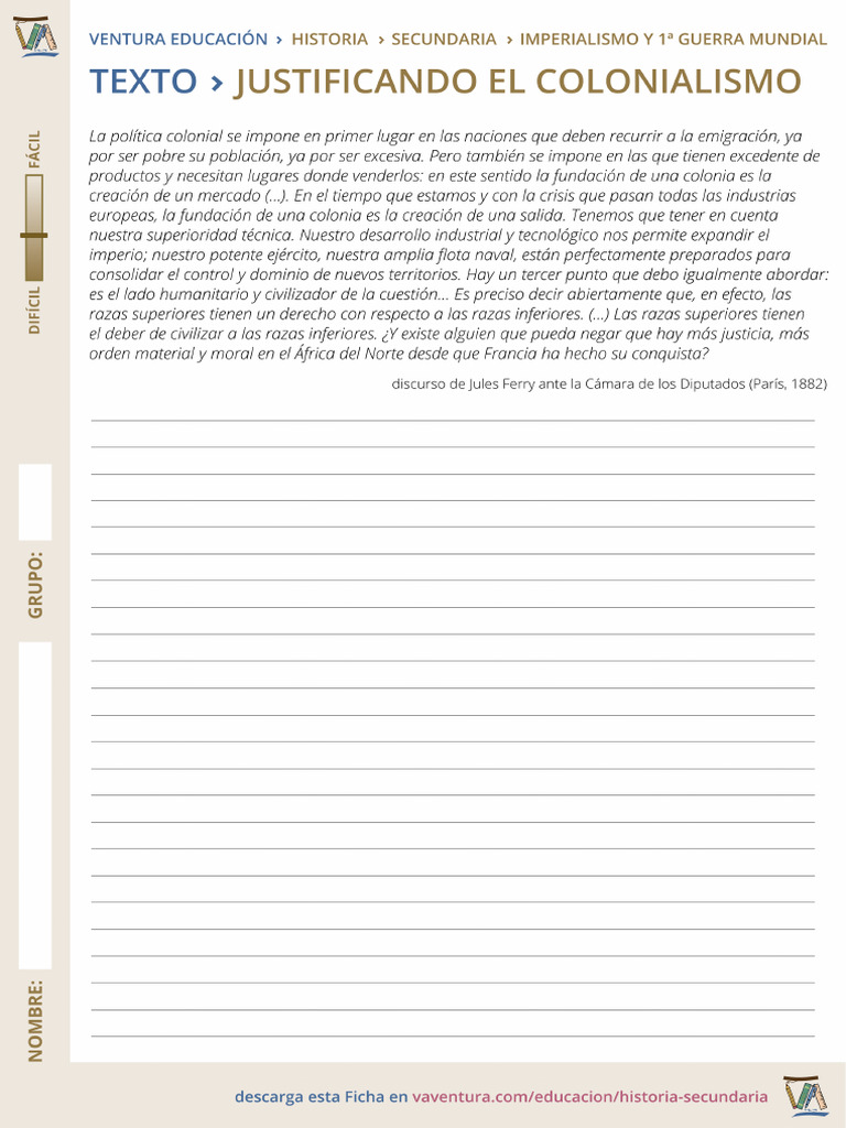 TEXTO HISTORIA: Justificando El Colonialismo | PDF
