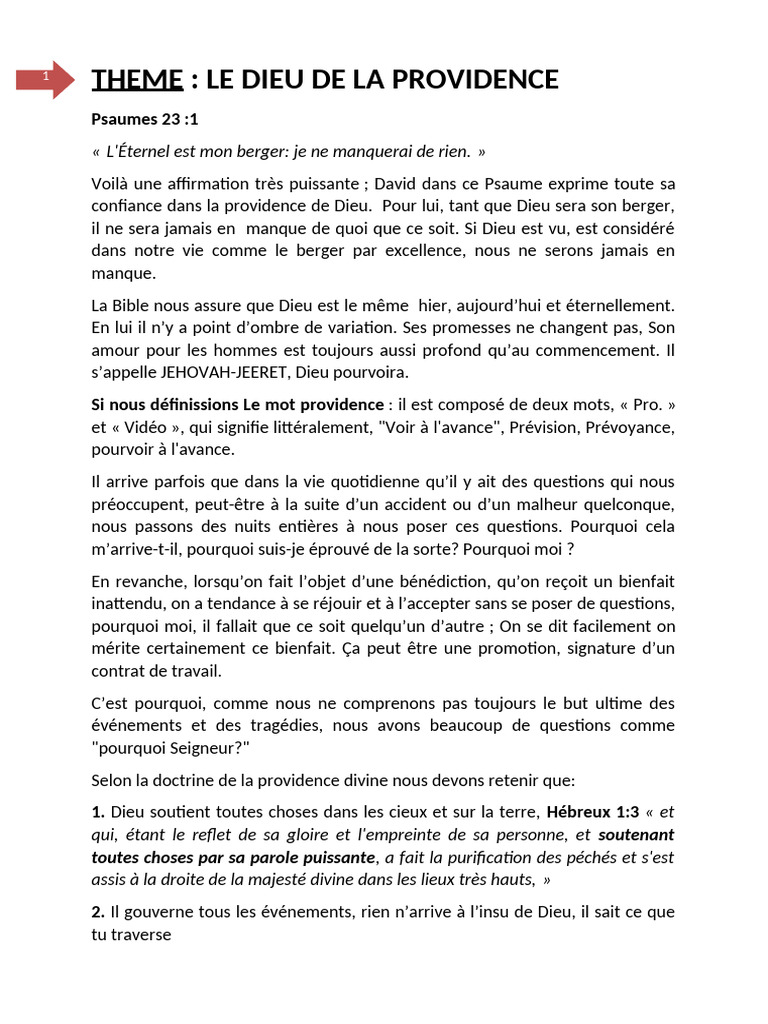 La Providence Divine en Action | PDF | Dieu | Doctrines et croyances ...