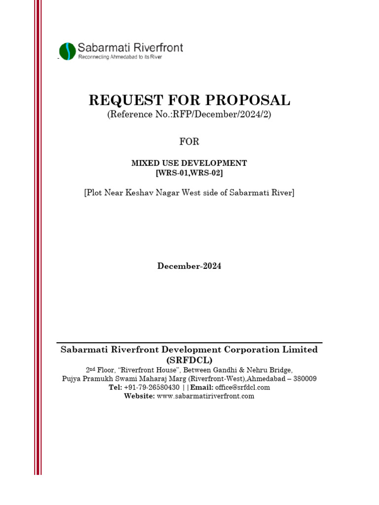 RFP for Mixed Use Development in Ahmedabad | PDF | Lease | Auction