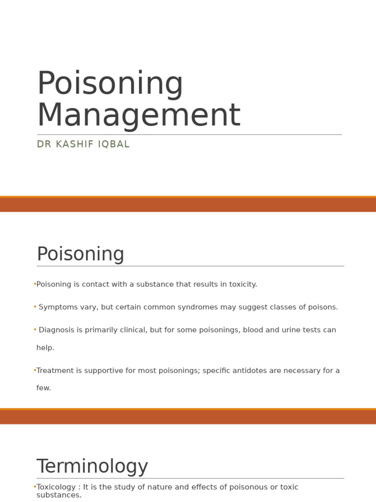 Overview of Poisoning and Treatment | PDF | Poison | Cyanide