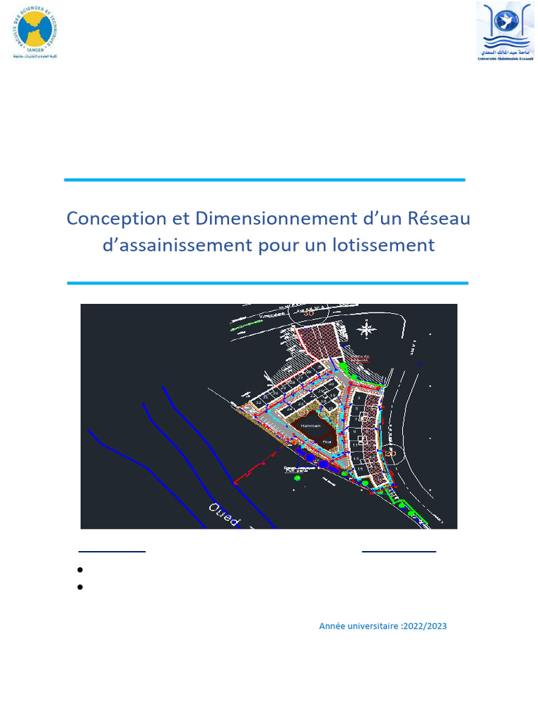 Dimensionnement D un R seau D Assainissement PDF Assainissement 