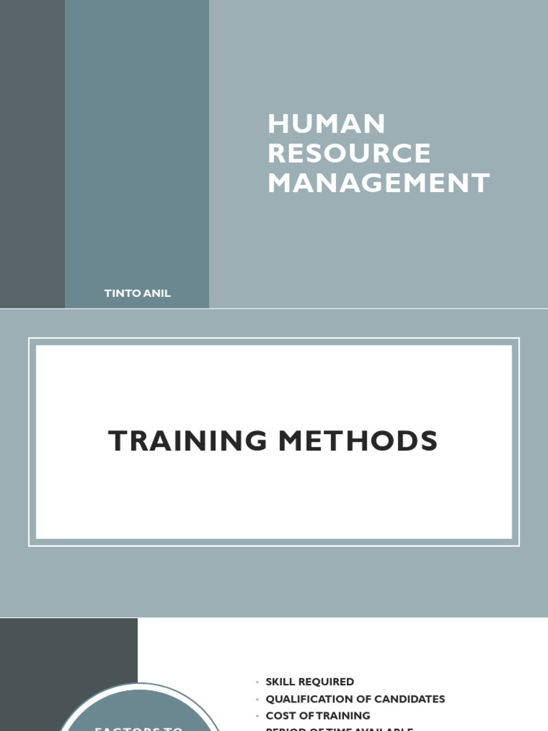 Effective Training Methods in HRM | PDF | Learning | Vocational Education