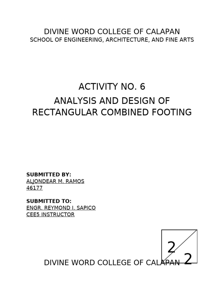 Footing and Wall Design Activities | PDF