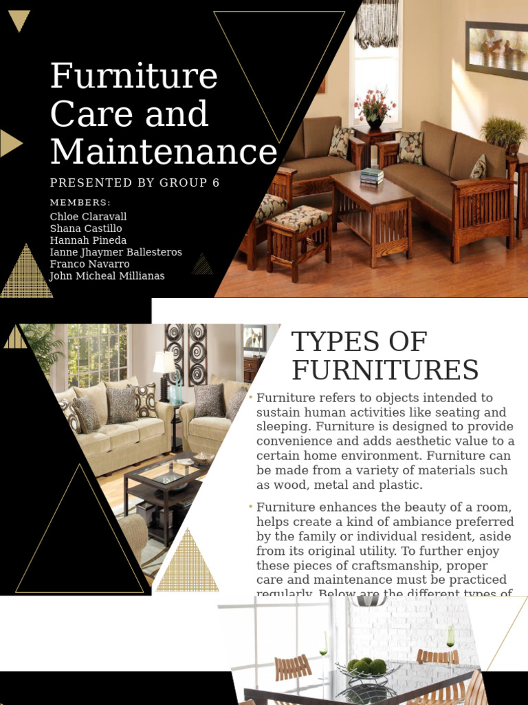 Picture of Furniture Care and Maintenance - TLE REPORT | PDF | Chair | Upholstery