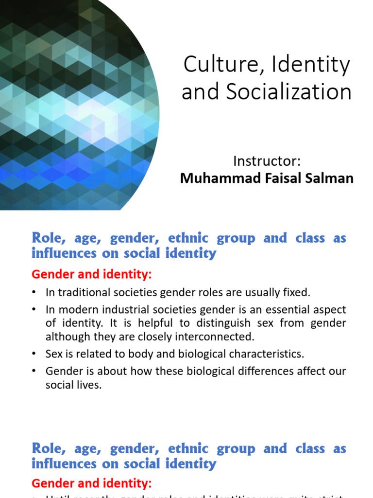 Influences on Social Identity: Gender & Class | PDF | Gender | Gender ...